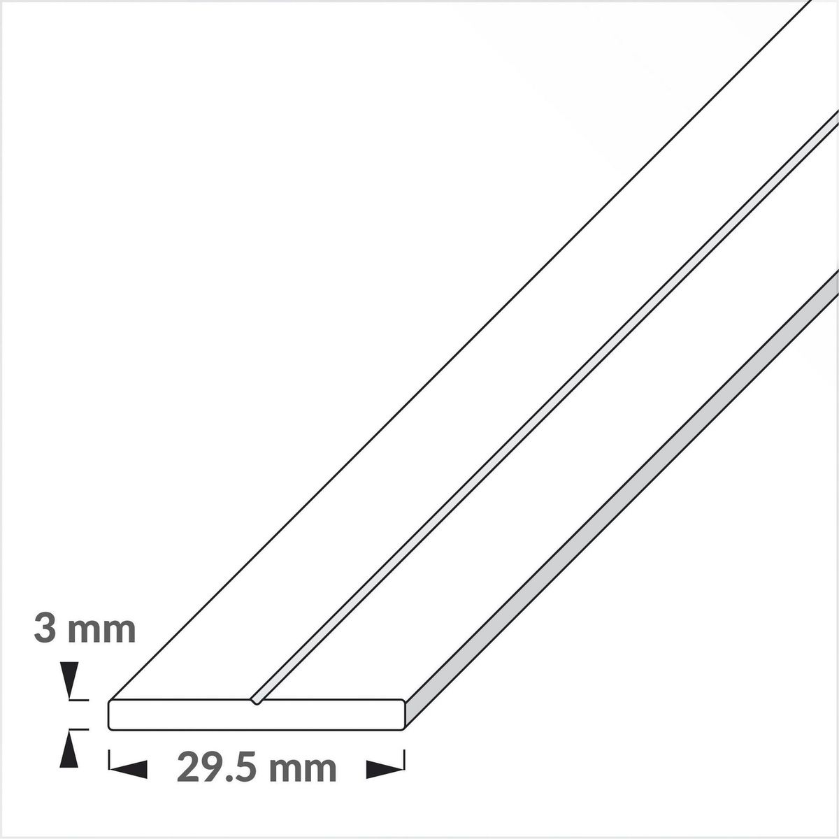 ALFER - Barra plana plástica 29,5x250 cm