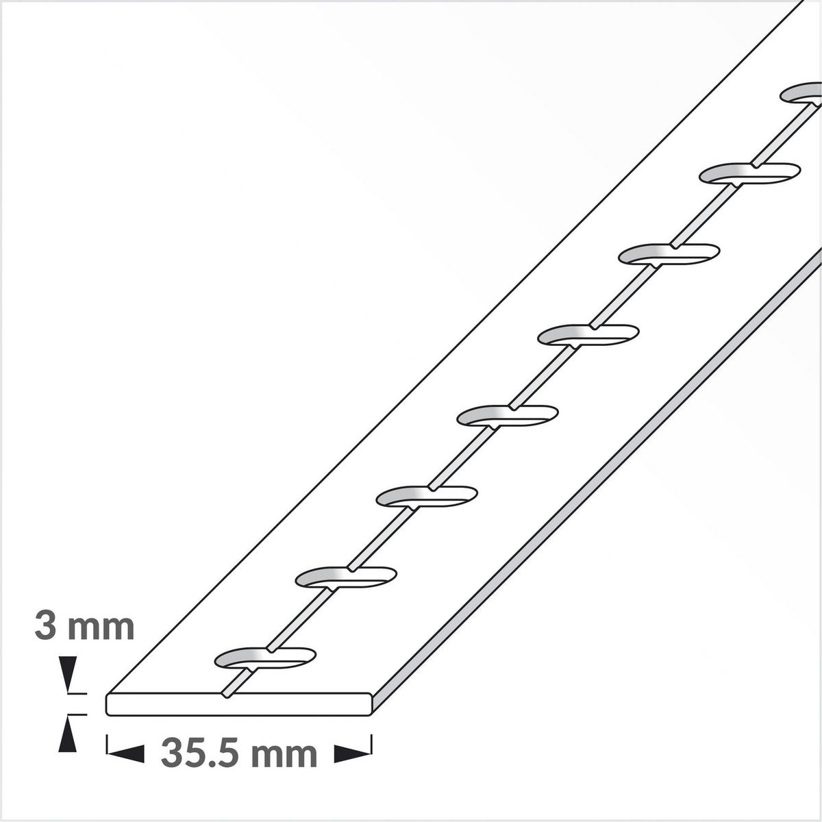 ALFER - Barra plana 35,5 aluminio 1 m