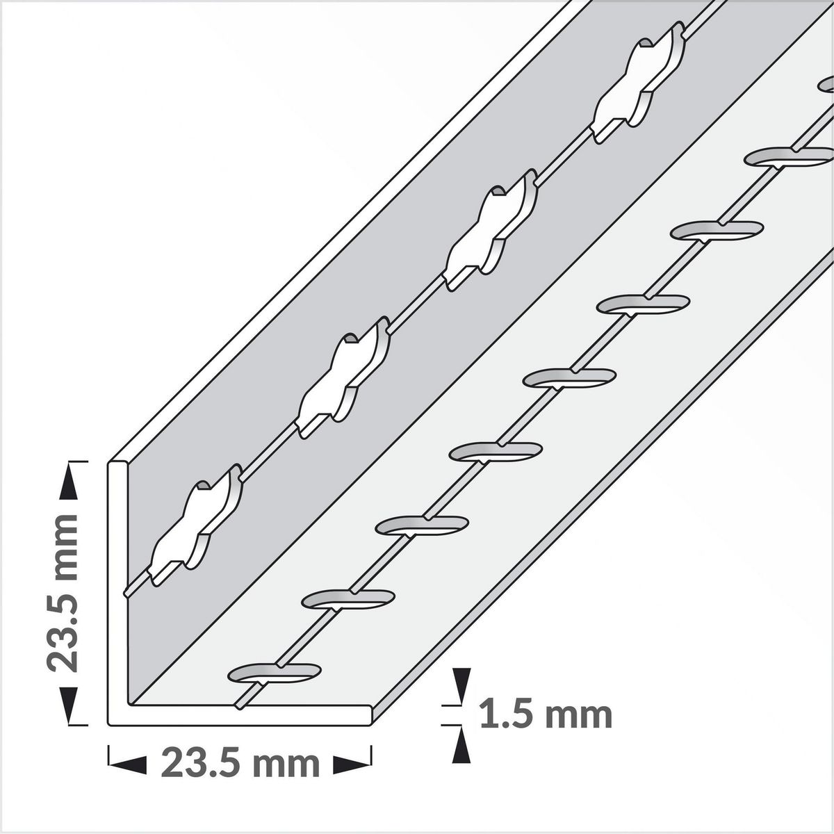 ALFER - Angulo 23,5x23,5 aluminio 1 m