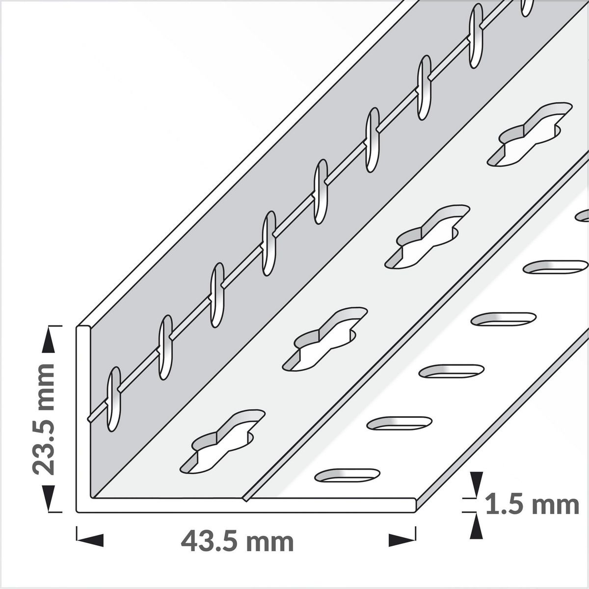 ALFER - Angulo 23,5x43,5 aluminio 1 m