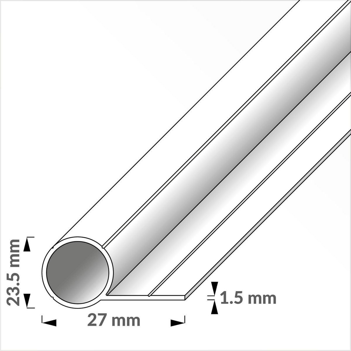 ALFER - Tubo red 1 br. aluminio 23,5 1,0 m
