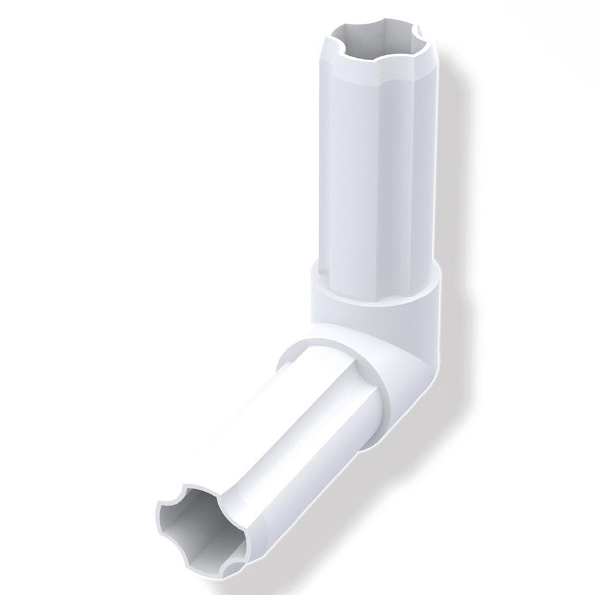 ALFER - Conector 90° redondo. 23,5 blanco