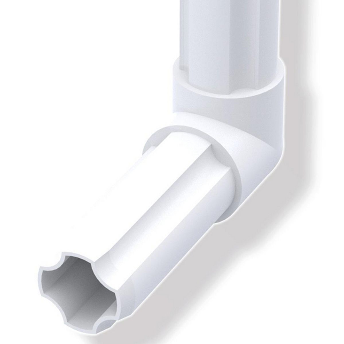 ALFER - Conector 90° redondo. 23,5 blanco