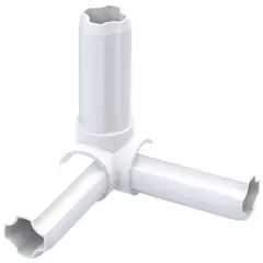 ALFER - Conector 90° 3 espigas redondo.23,5 blanco