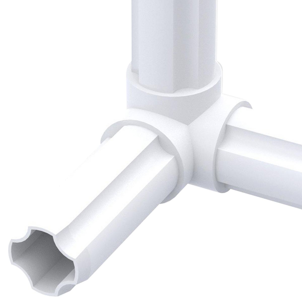 ALFER - Conector 90° 3 espigas redondo.23,5 blanco