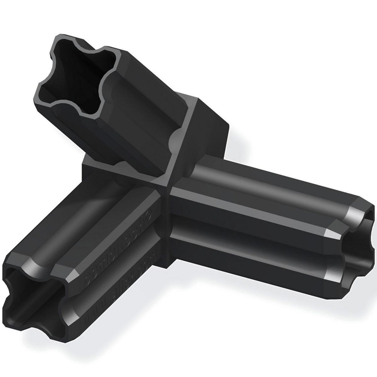 ALFER - Union triple 45° plastico negro