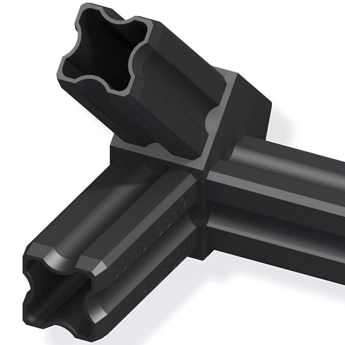 ALFER - Union triple 45° plastico negro