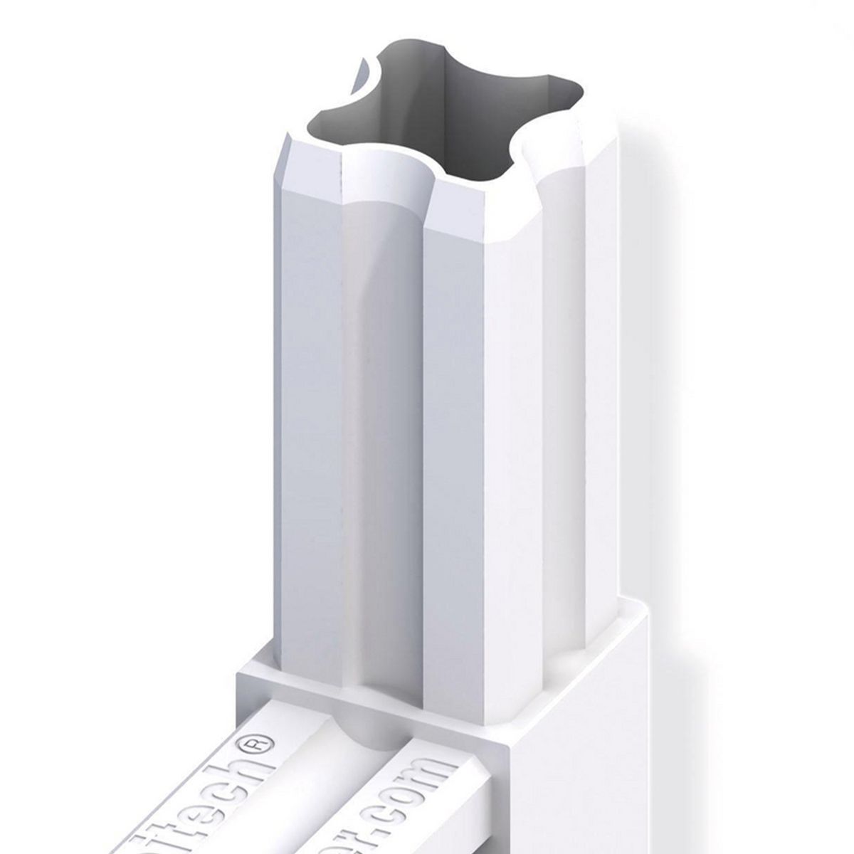 ALFER - Conector esquina 23,5 plastico blanco