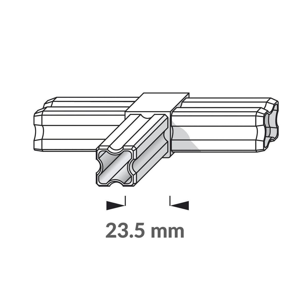 ALFER - Conector esquina 23,5 plastico blanco 3 espigas