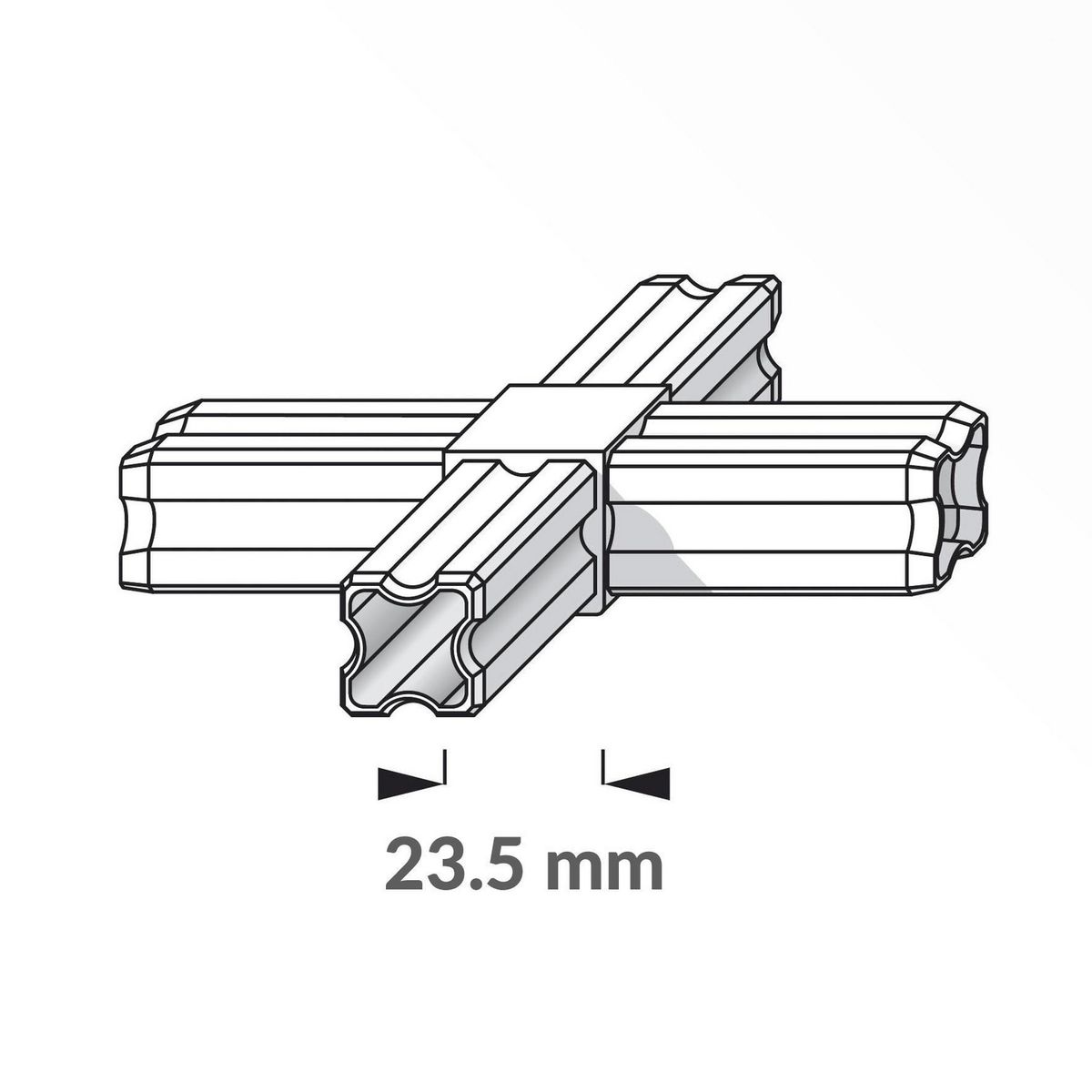 ALFER - Union articulada f 23,5 plastico negro