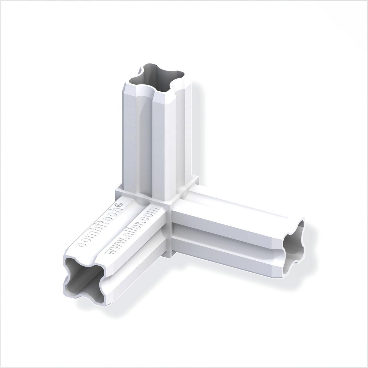 ALFER - Conector esquina C 23,5 mm angulo blanco