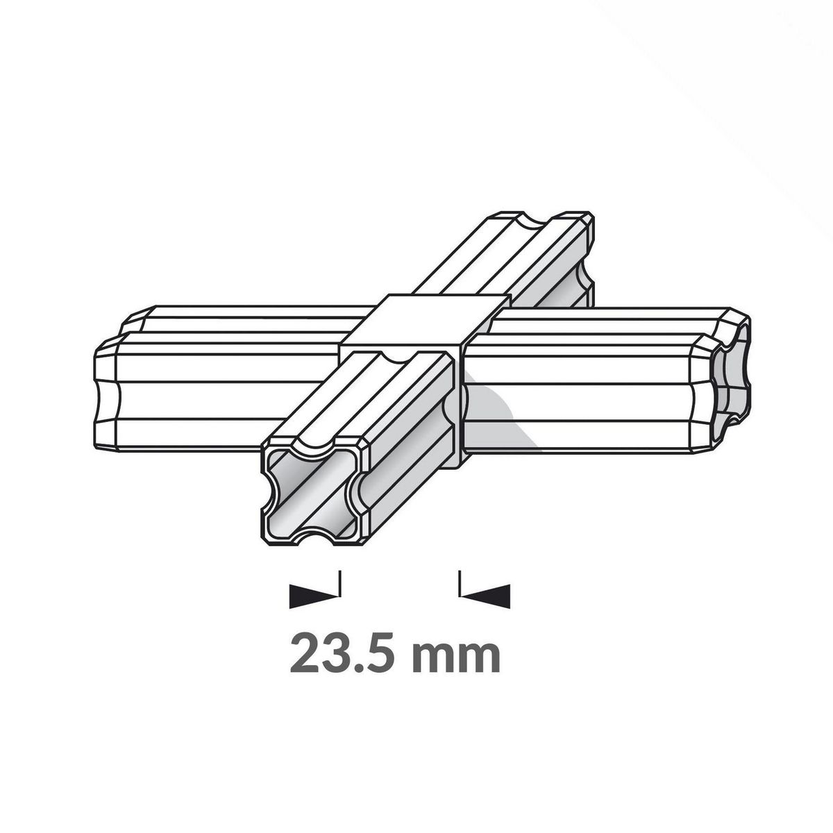 ALFER - Conector Cruz 23,5 Mm Blanco