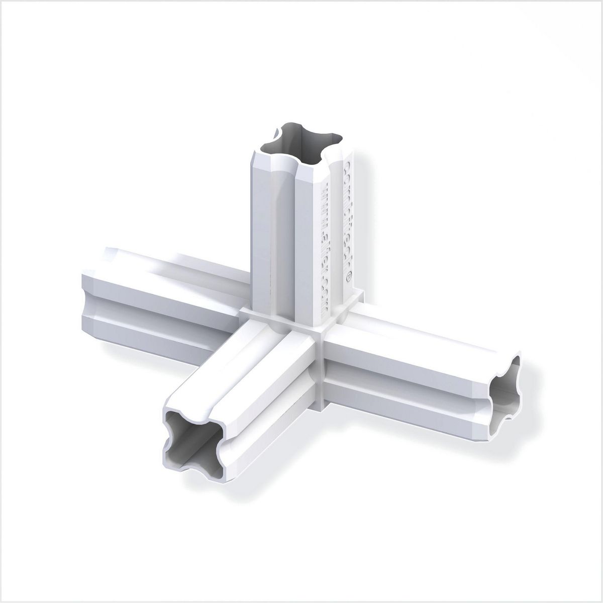 ALFER - Conector esquina 4 23,5 blanco 4 espigas