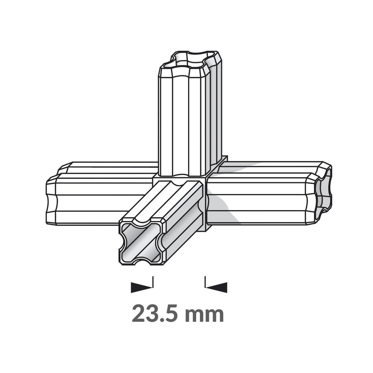 ALFER - Conector esquina 4 23,5 blanco 4 espigas