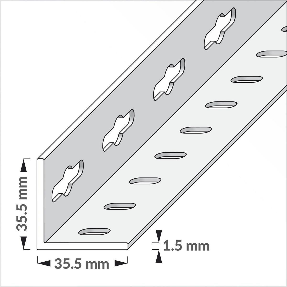 ALFER - Angulo 35,5x35,5 1 m acero