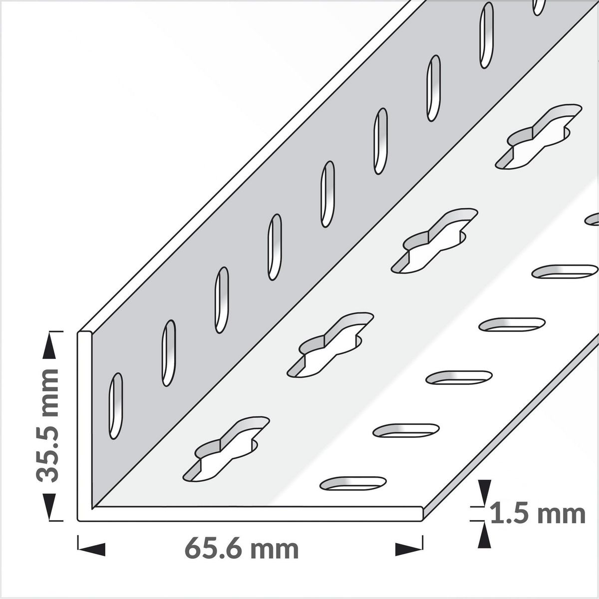 ALFER - Angulo 35,5x65,6 1m acero
