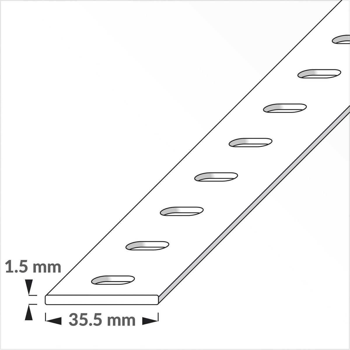ALFER - Barra plana 35,5 1 metro acero
