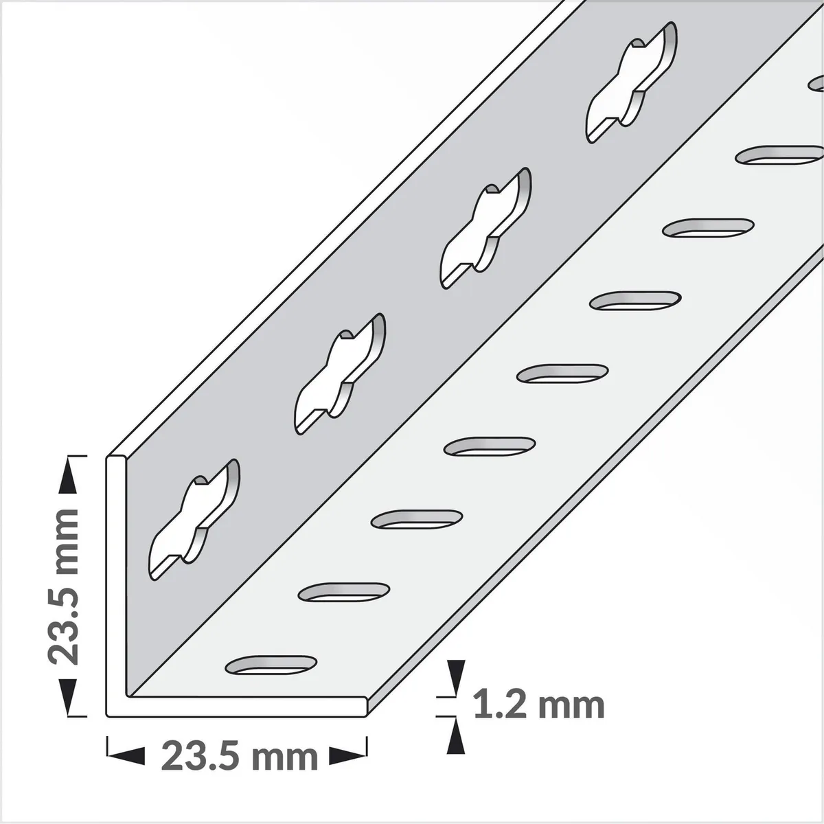 ALFER - Angulo 23,5x23,5 1 metro acero