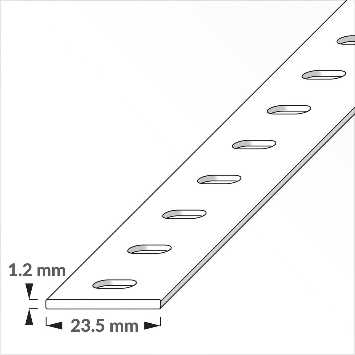 ALFER - Barra plana 23,5 mm x 1 metro acero
