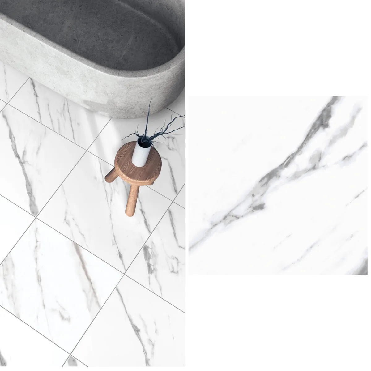 HOLZTEK - Cerámica 53x53 cm Doha White Blanco / Gris 2.81 m2