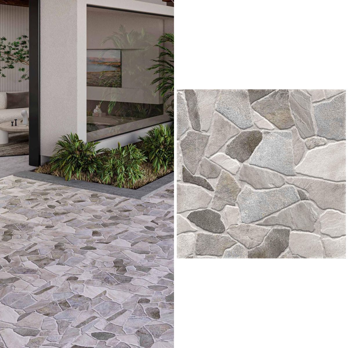 HOLZTEK - Cerámica 53x53 cm Mykonos Gray Gris 2.81 m2