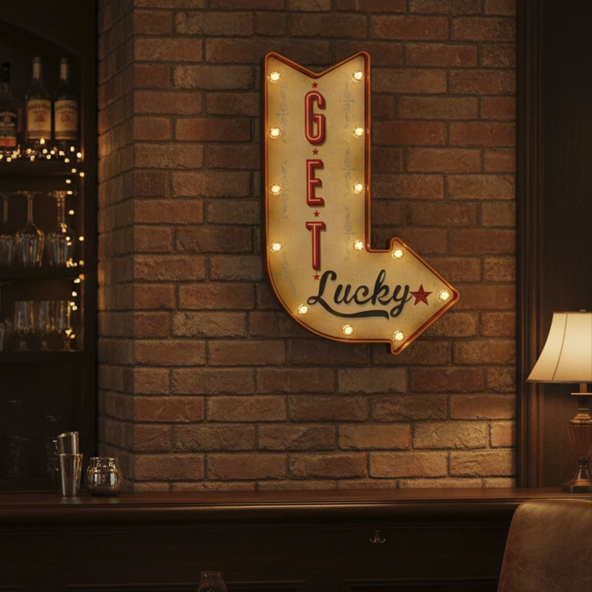 JUST HOME COLLECTION - Letrero Led Flecha Beige 61x5.5 cm