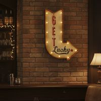 Letrero Led Flecha Beige 61x5.5 cm