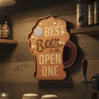 Letrero Led Cerveza Beige 29x5 cm