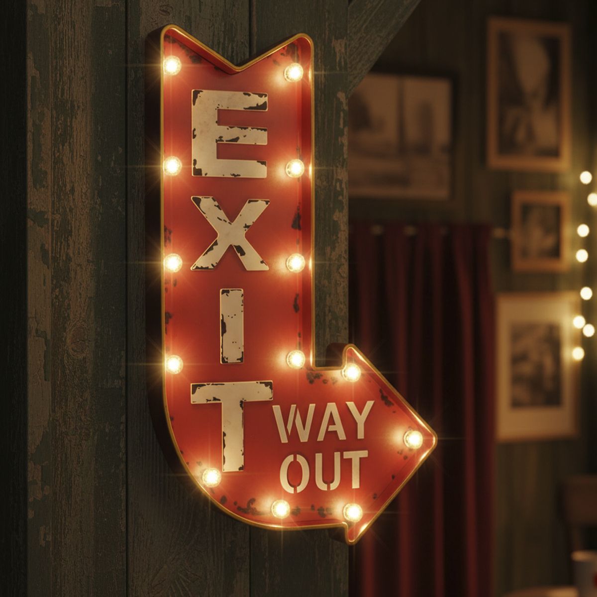 JUST HOME COLLECTION - Letrero Led Flecha Beige 61x5.5 cm