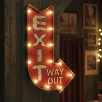 Letrero Led Flecha Beige 61x5.5 cm