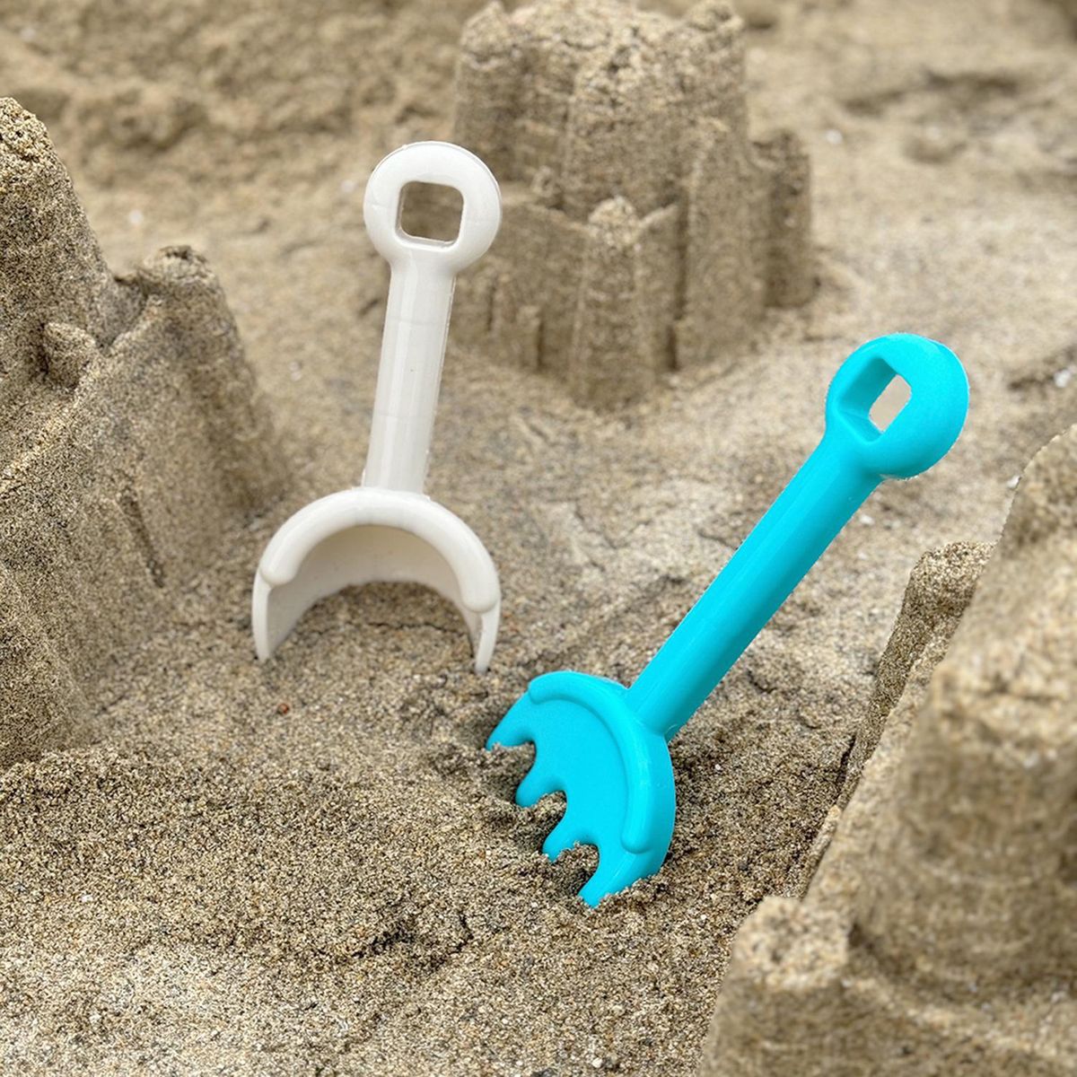 KLIMBER - Set 2 Accesorios Playa Infantil Pala Rastrillo Para Arena