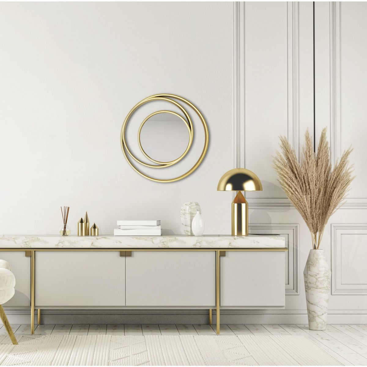 CASA BONITA - Espejo Decorativo Forma Redonda 24.5x2 cm Negro Red