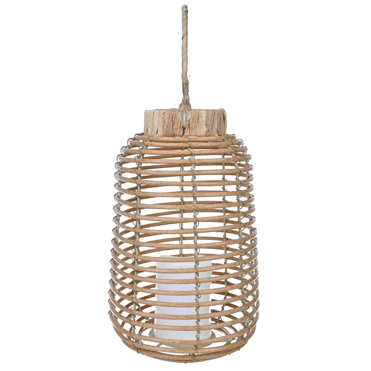 JUST HOME COLLECTION - Farol Ratan con Vela Led 29 cm