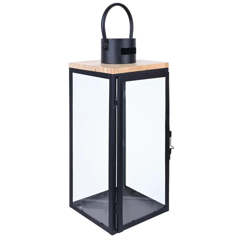 JUST HOME COLLECTION - Candelabro metal vidrio 39cm