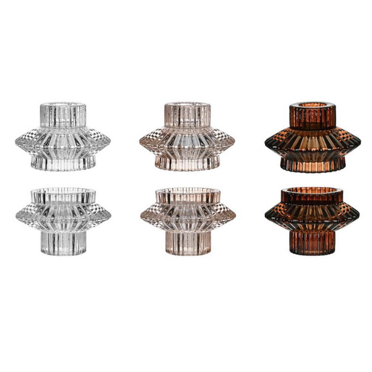 JUST HOME COLLECTION - Candelabro vidrio 2 posiciones Colores Surtidos