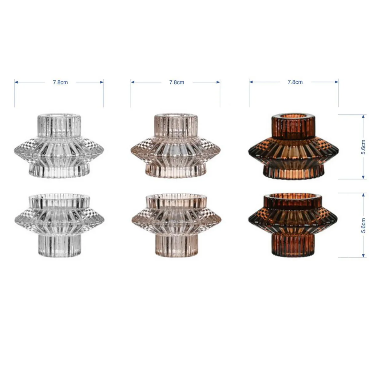 JUST HOME COLLECTION - Candelabro vidrio 2 posiciones Colores Surtidos