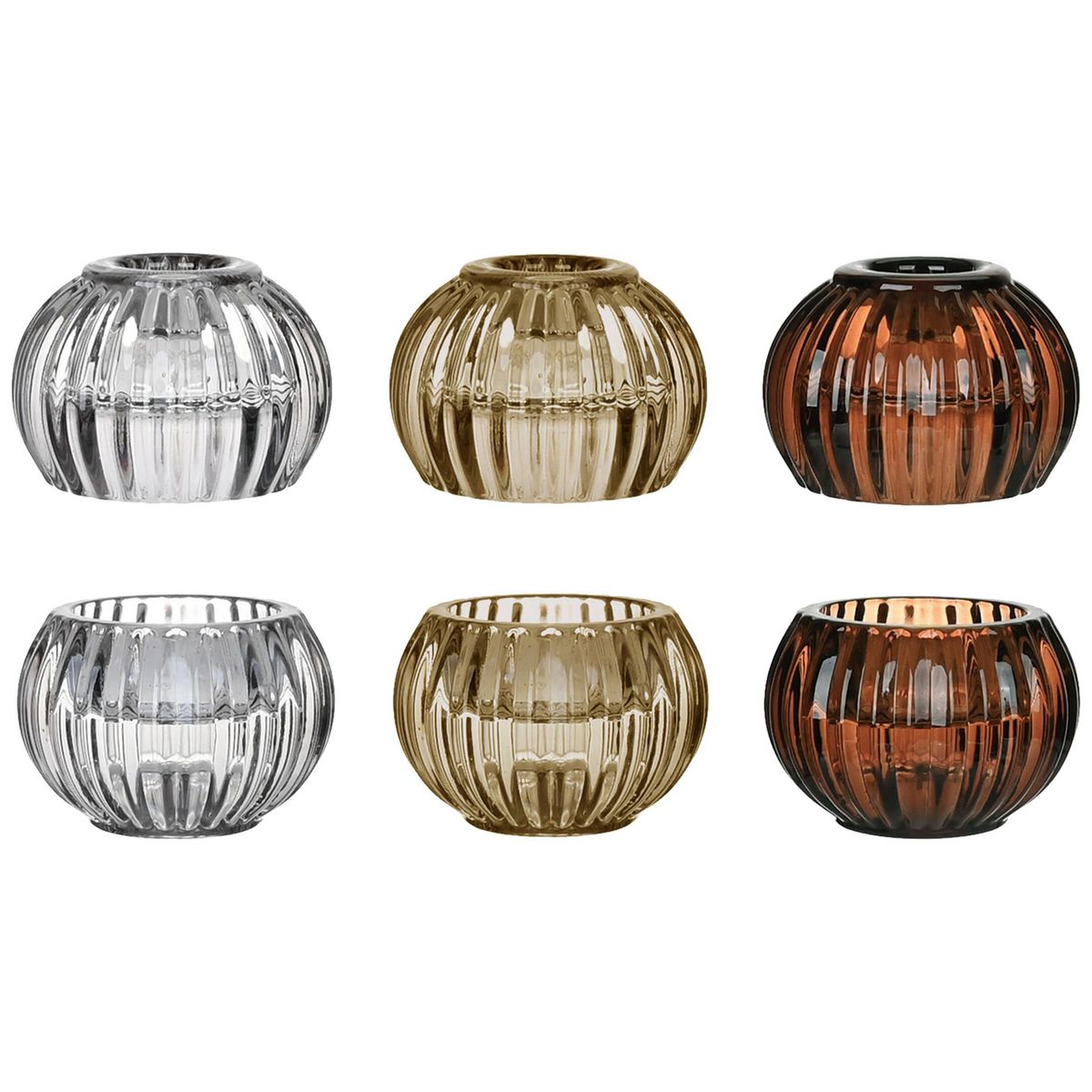 JUST HOME COLLECTION - Candelabro vidrio tealight Colores Surtidos