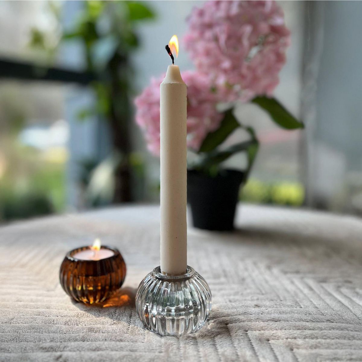 JUST HOME COLLECTION - Candelabro vidrio tealight Colores Surtidos