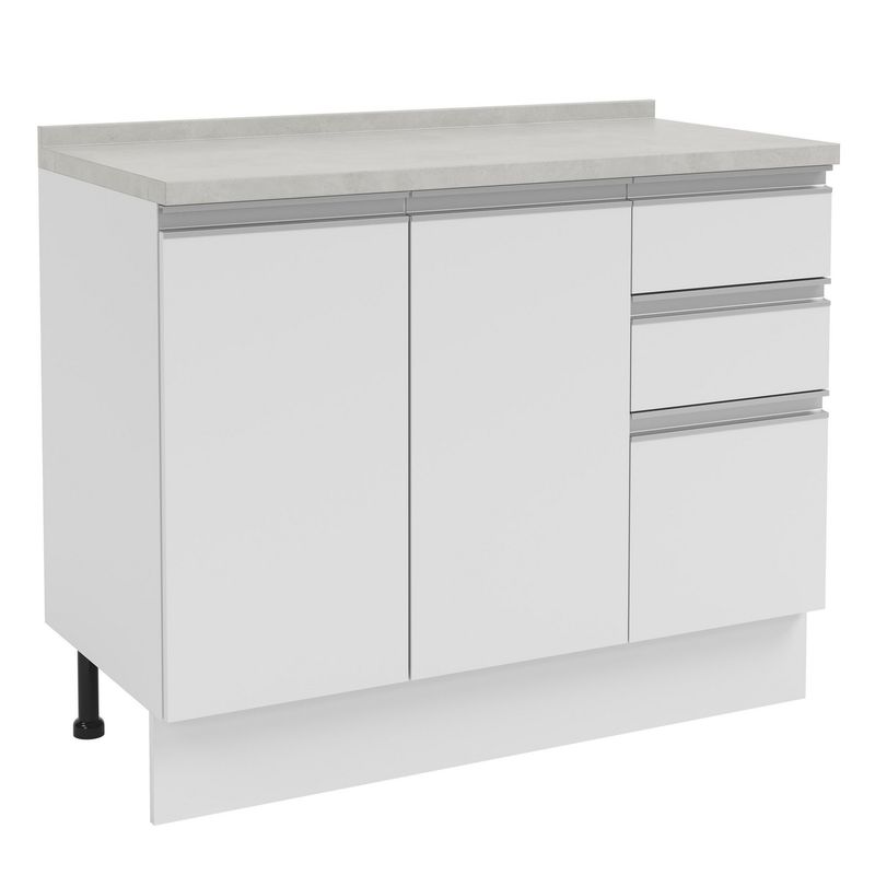JUST HOME COLLECTION - Mueble de Cocina Base 2 Puertas 3 Cajones con Cubierta 105 cm Atlas