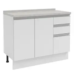JUST HOME COLLECTION - Mueble de Cocina Base 2 Puertas 3 Cajones con Cubierta 105 cm Atlas