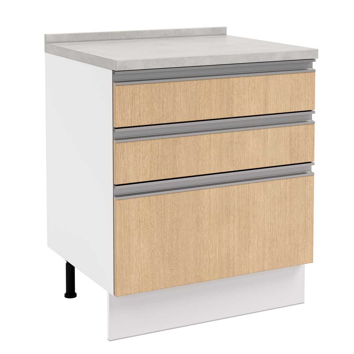 JUST HOME COLLECTION - Mueble de Cocina Base 3 Cajones con Cubierta 70x60 cm Nordica