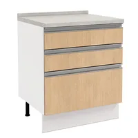 Mueble de Cocina Base 3 Cajones con Cubierta 70x60 cm Nordica