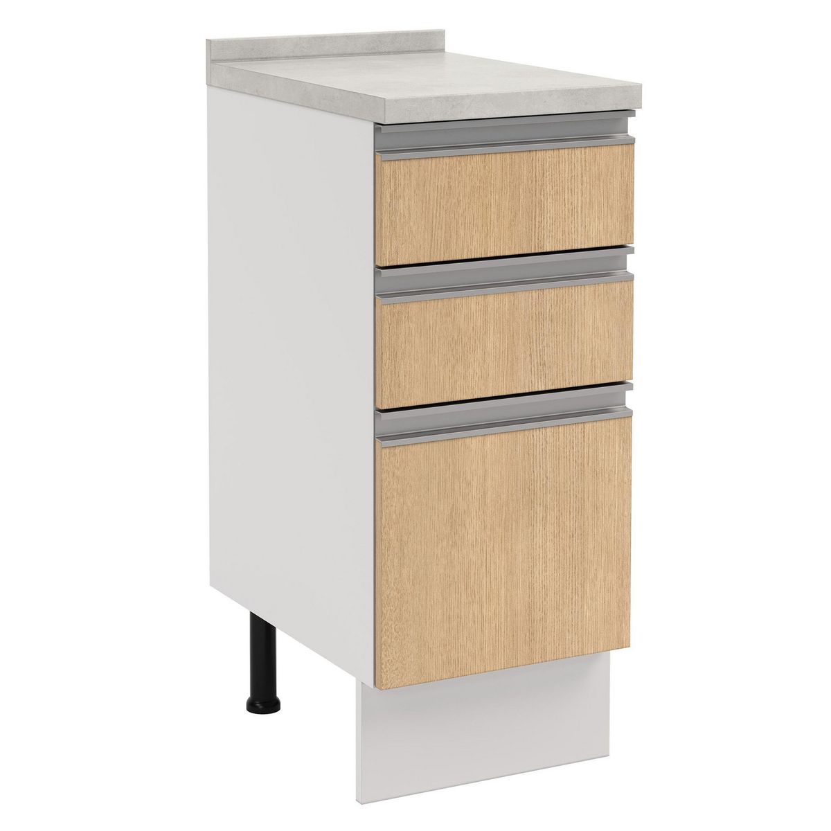 JUST HOME COLLECTION - Mueble de Cocina Base 3 Cajones con Cubierta 35 cm Nordica