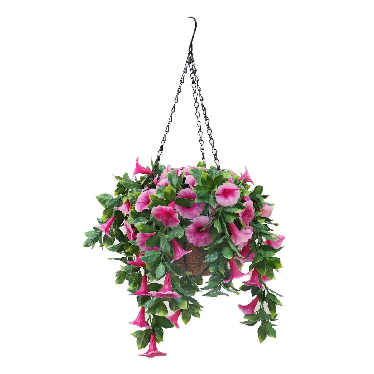 JUST HOME COLLECTION - Planta Artificial Colgante con Flor 25 cm Rosado; Verde