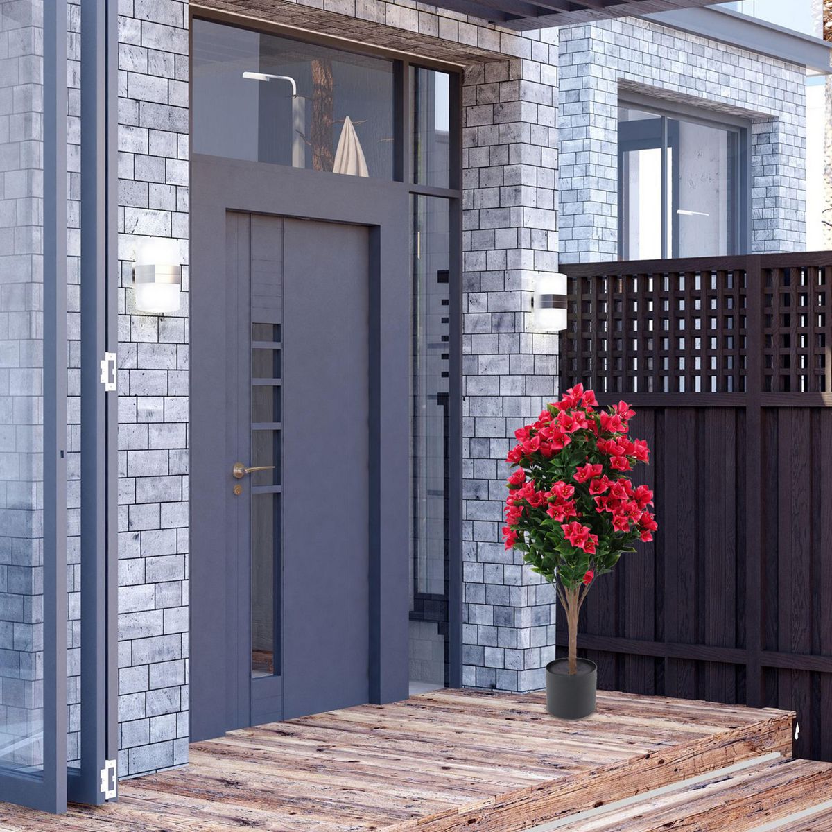 JUST HOME COLLECTION - Planta Artificial con Flor 95 cm Rosado; Rojo; Verde