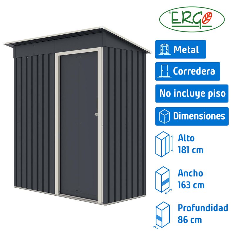ERGO - Bodega jardín S2001XB Gris 181x86x163 cm