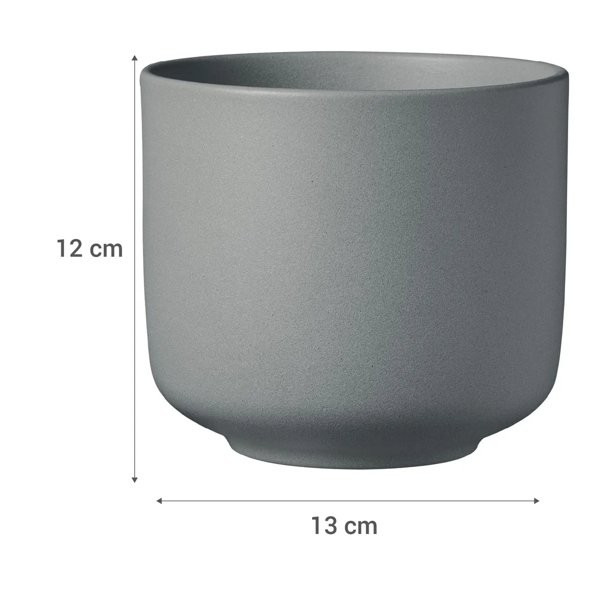 SK - Macetero de Cerámica 13x12 cm Gris
