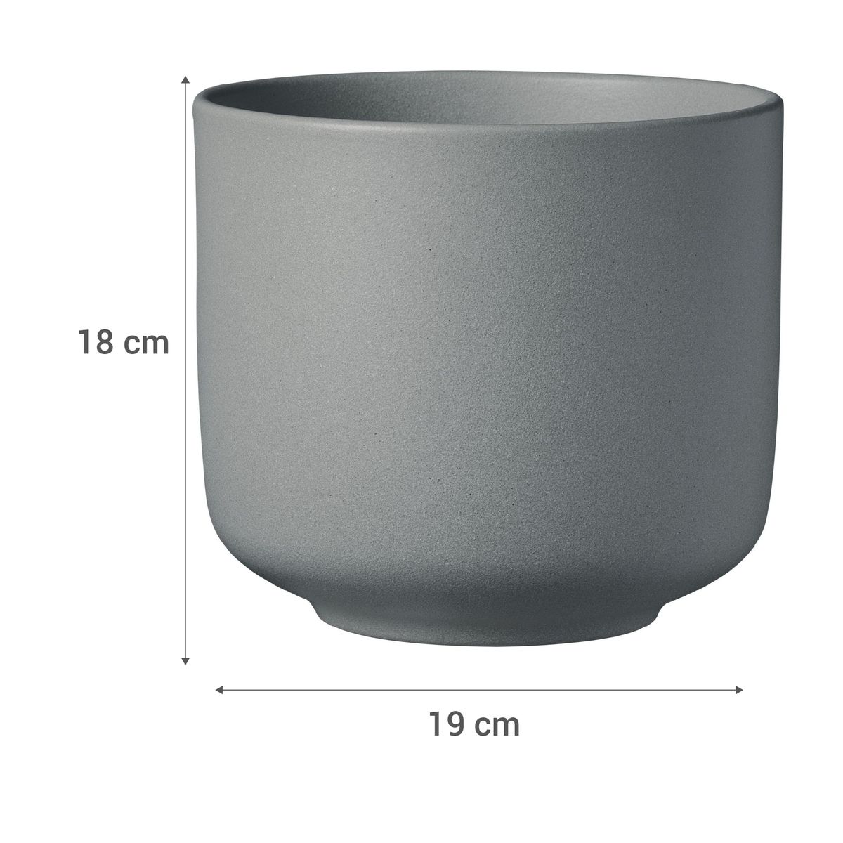 SK - Macetero de Cerámica 19x18 cm Gris