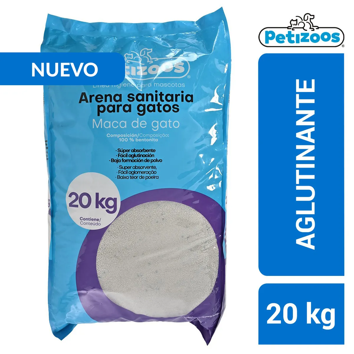 PETIZOOS - Arena sanitaria para gato 20 kg