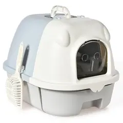 PETIZOOS - Arenero para gatos gris 41x53x38 cm.